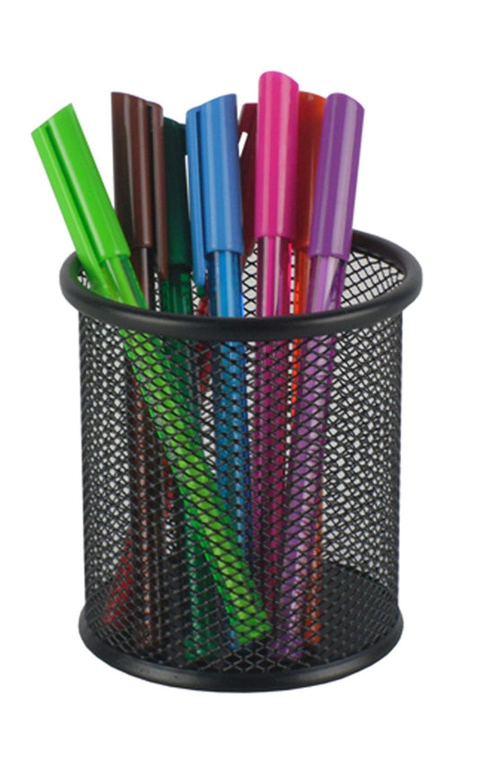 Round Metal Mesh Pencil Holder Assorted Colours