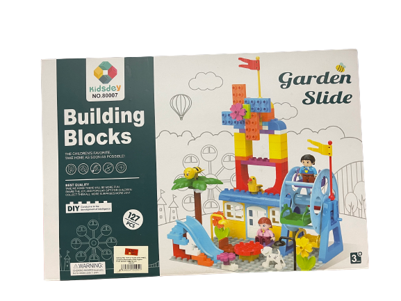 Building Blocks Set Garden Slide - 127 Pieces