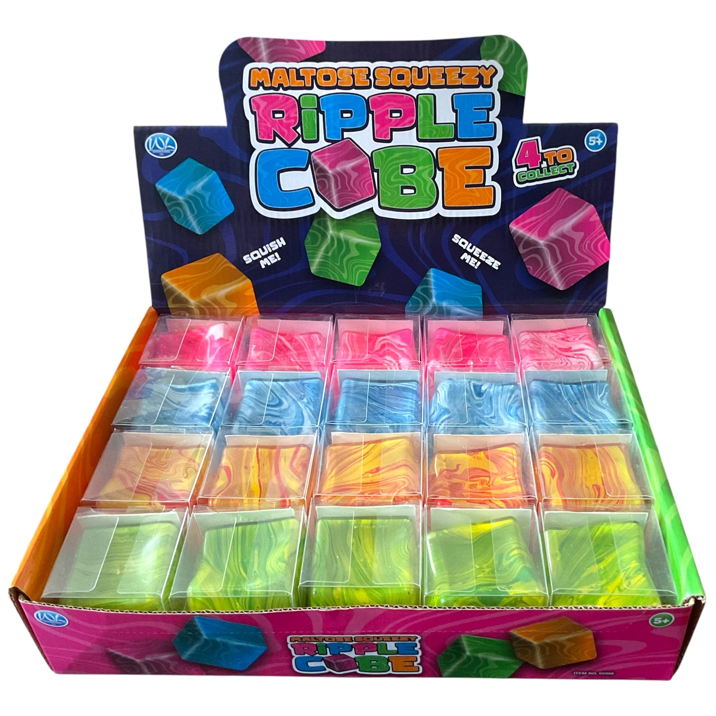 Ripple Cube - 4 Colours Super Sensory Sugar Squish Fidget Squishy Toy