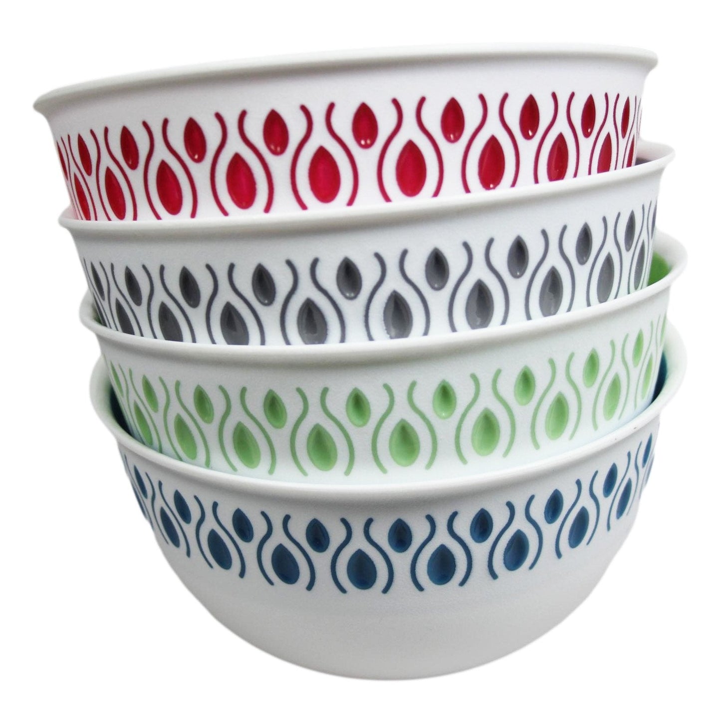 Kitchen Food Bowl with Pattern Design Plastic 16cm x 18cm Assorted Colours BNM0230