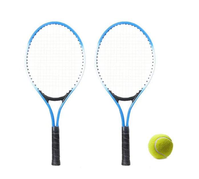 Tennis Rackets with Ball Set of 3 Assorted Colours 0385