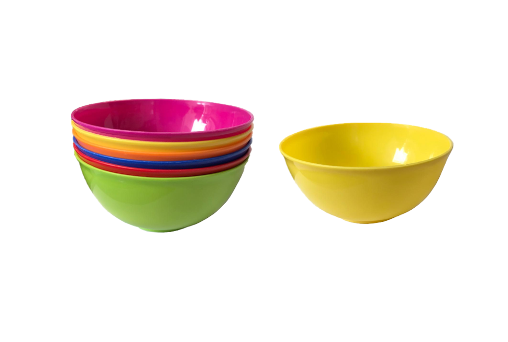 Small Plastic Bowl 14 x 7 cm Pack of 6 Assorted Colours 0440