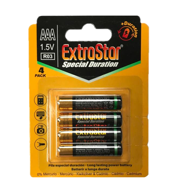 ExtraStar Battery AAA 1.5V Pack of 4 0443