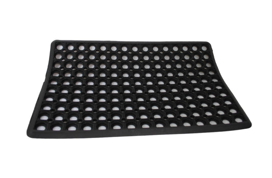 Black Rubber Door Mat with Holes 58 x 40 cm 0477