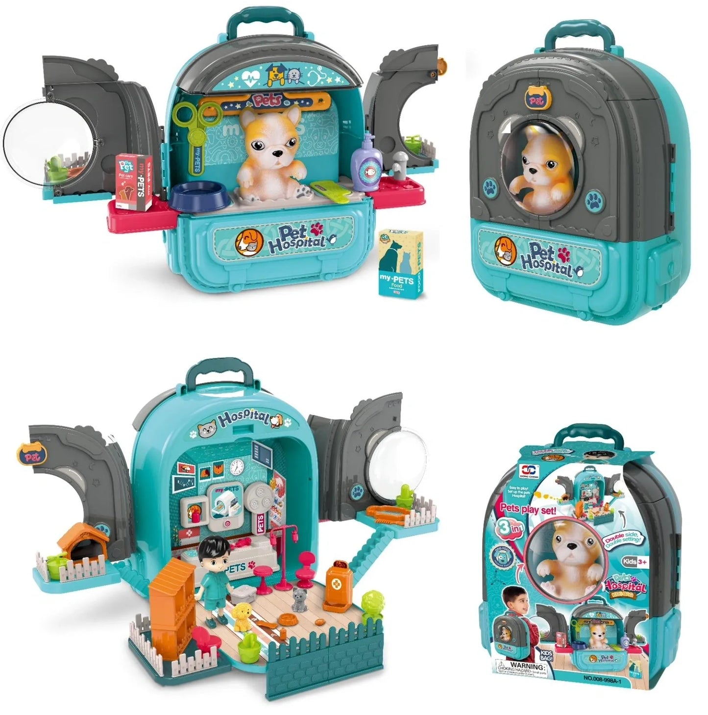 Blue Pet Hospital Backpack With Accessories 008-998A-1/2