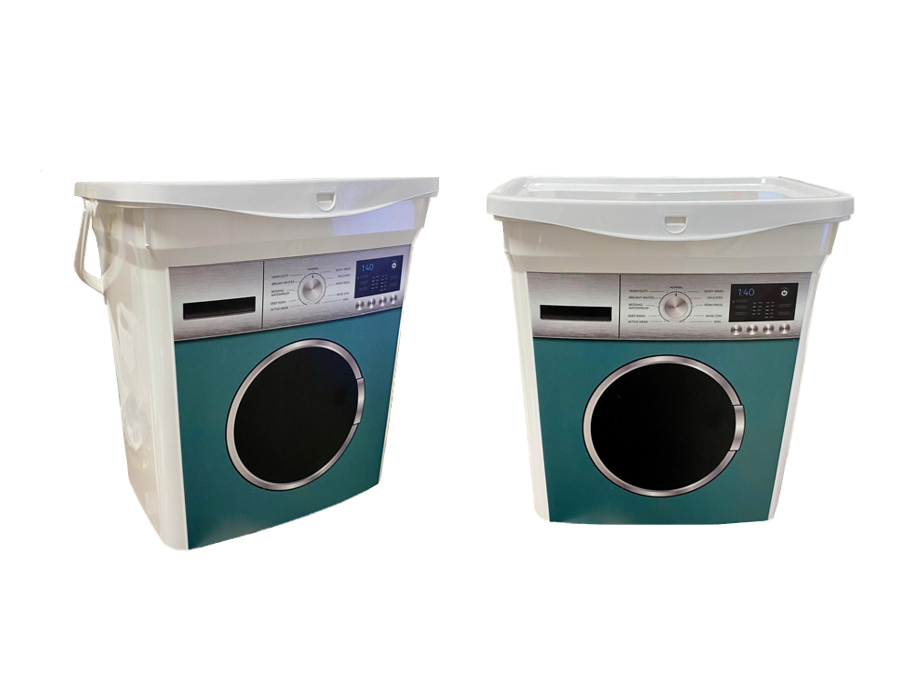 Hobby Q – Bo x Washing Machine Printed Design Laundry Detergent Storage Bo x 6 Litre Assorted Colours
