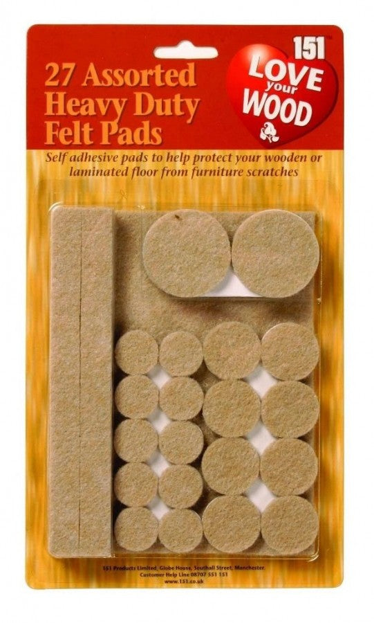 12 Pack Assorted Felt Pads 27Pk