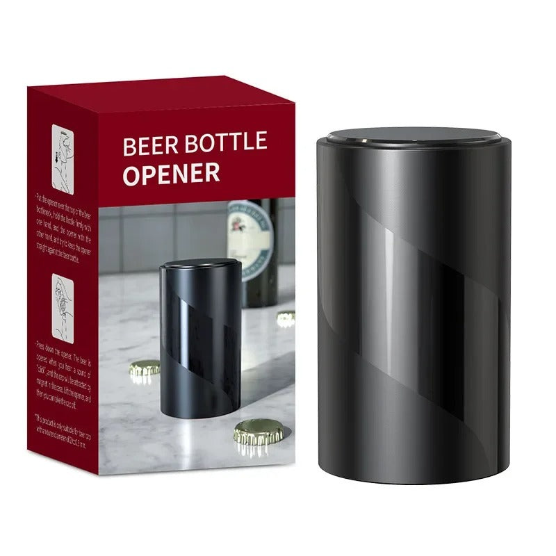 Automatic Magnetic Bottle Opener Stainless Steel Bottle Cap Push Down Opener Kitchen & Bar Tool
