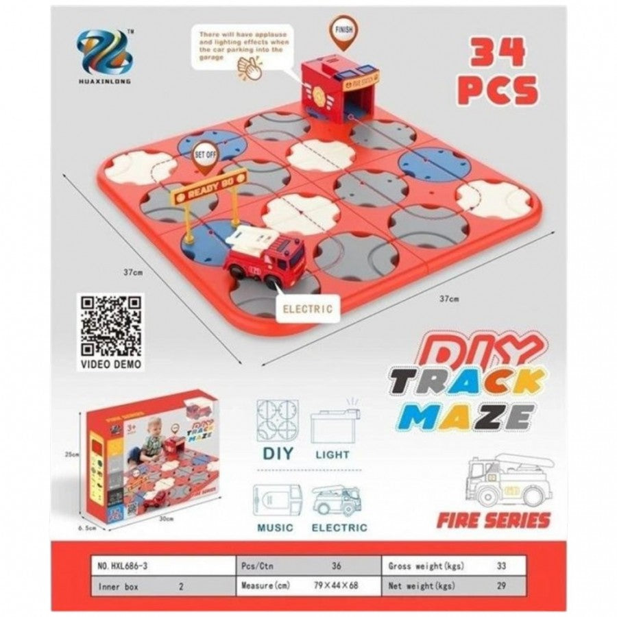 Diy Fire Series Diy Track Maze 34Pcs Electric