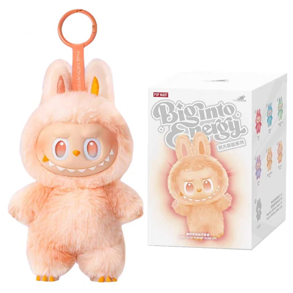 Labubu THE MONSTERS Big Into Energy V 3.0 Style Keyring Keychain Stuffed Vinyl Face Plush Toy Doll 17cm VIRAL - HAPPINESS