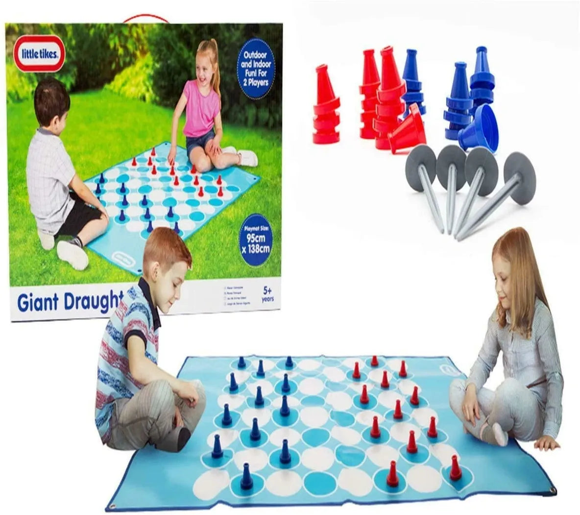Little Tikes Giant Draughts 2 Player Board Game 24-0003
