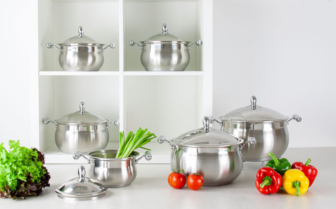 SQ Professional Lustro Stainless Steel Imperiale Casserole Set of 6 7991