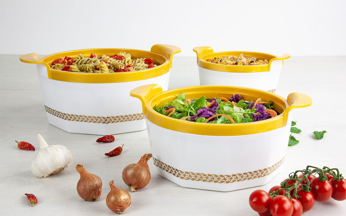SQ Professional Fionna Hot Pot Set of 3 1.0 - 1.5 - 2.5L White 9353