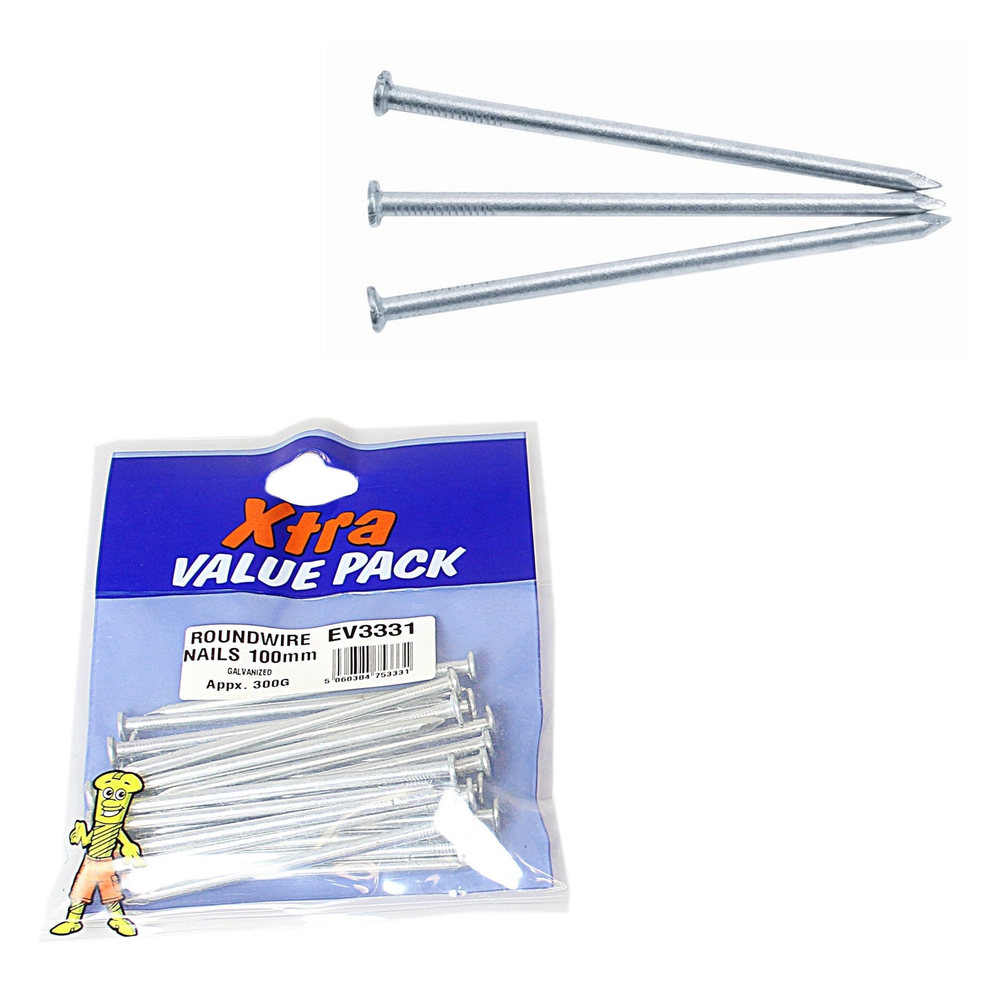 100mm Galvanised Round Wire Nails Xtra Value 3331