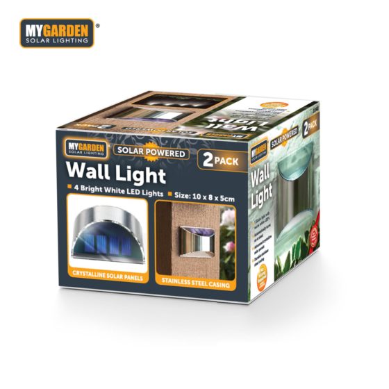 Garden Solar Powered Wall Light 2pk 10 x 8 x 5 cm 1048