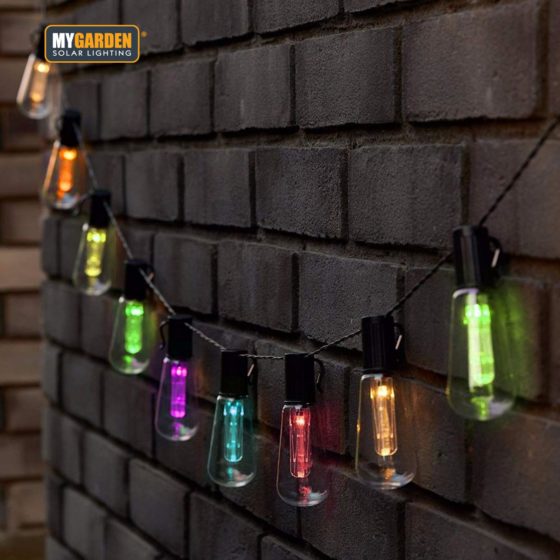 Garden Edison Bulb String Lights 10 Pack 2.25 Metre Multicolour LED 1053