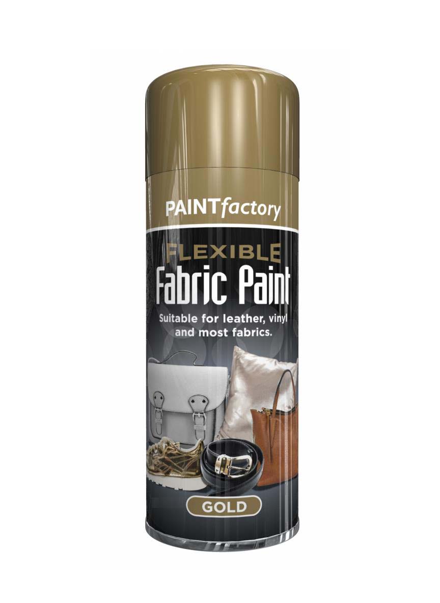 Paint Factory Flexible Fabric Spray Paint Gold Suitable For Leather Vinyl And Most Fabrics 200ml 1067