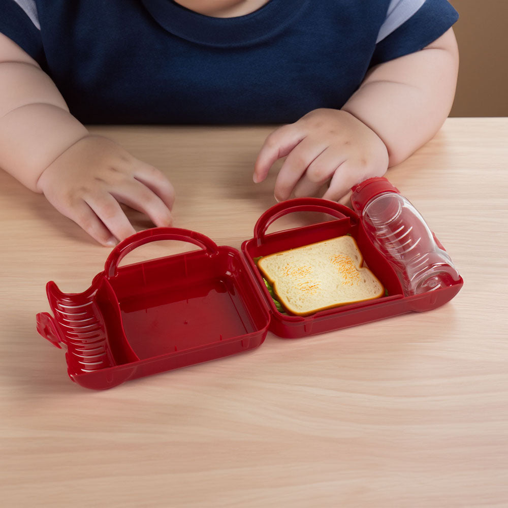 Tuffe x Plastic Children'S Lunch Bo x With Water Bottle Assorted Designs