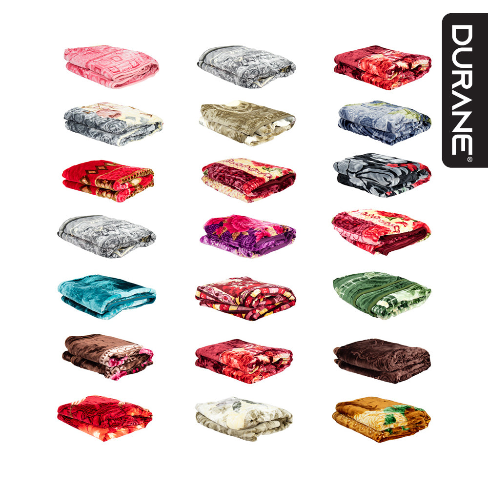 SQ Professional Durane Plush Blanket Golden Edition 4kg W 200 x L 240 cm Assorted Colours and Designs 11070