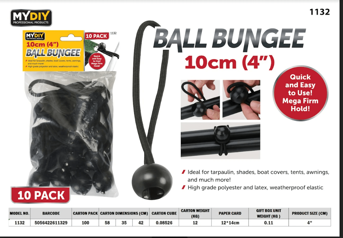 4'' Ball Bungee Set 10 Piece Set 10cm 1132