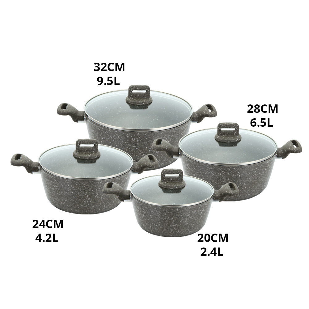 Sq Professional Zoya Forged Stockpot Set Of 4 Marbled Grey