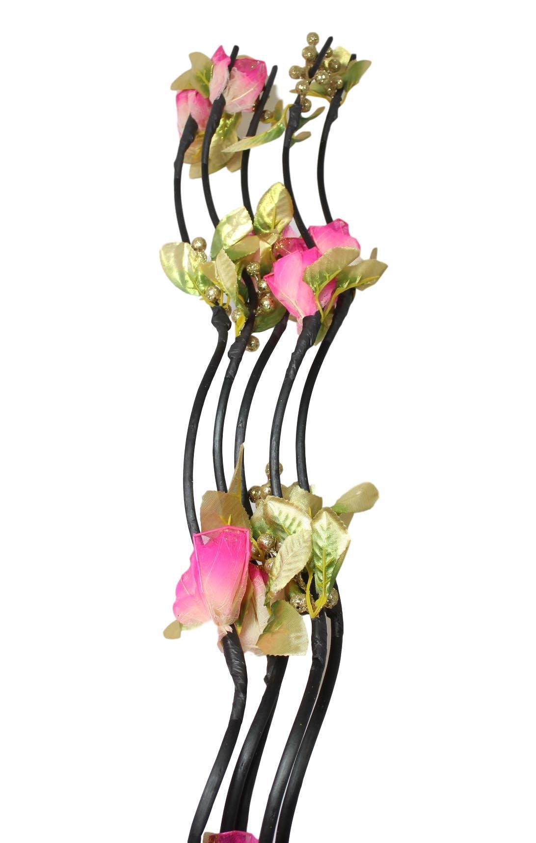 Long Stem Floral Twigs Home Decoration With Plastic Flowers And Leaves 154Cm Assorted Colours