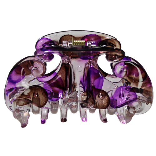 Plastic Hair Clip Claw Dotted Pattern 8 cm Assorted Colours and Designs 5983
