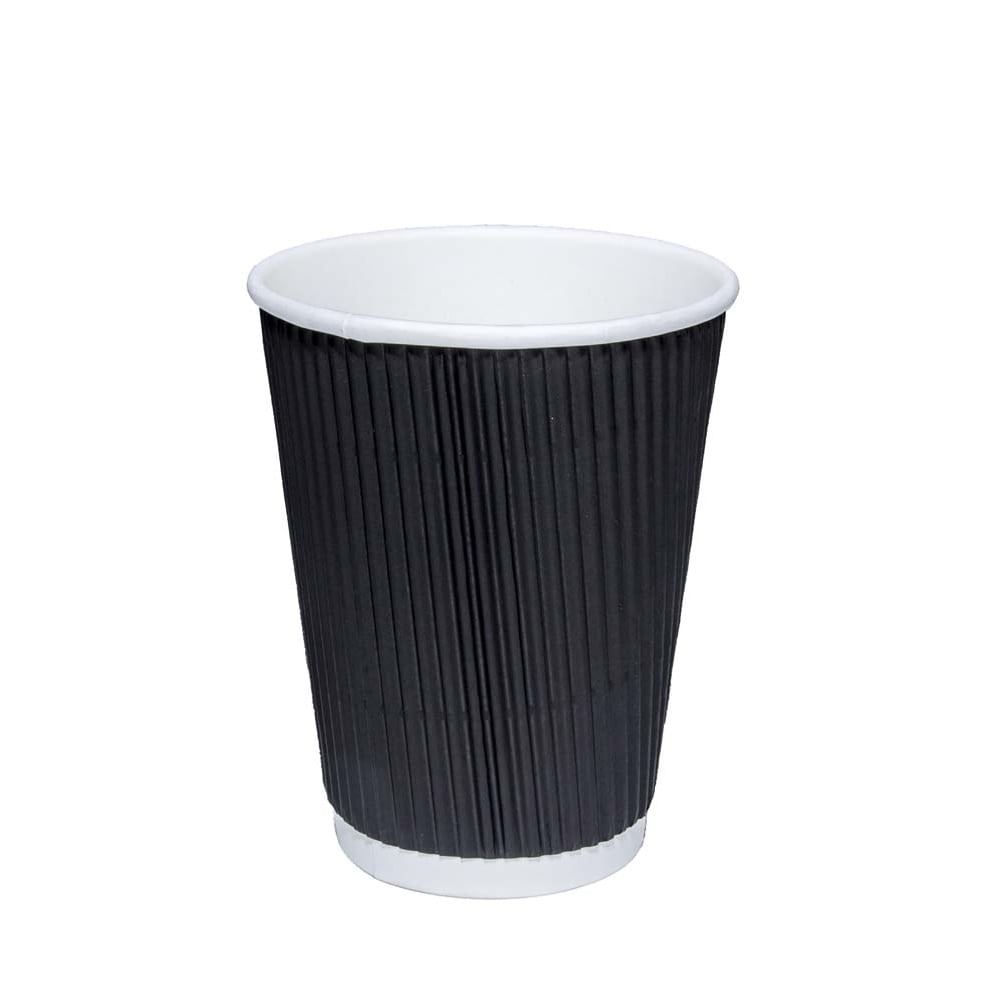 Black Ripple Paper Cups 8Oz Pack Of 20
