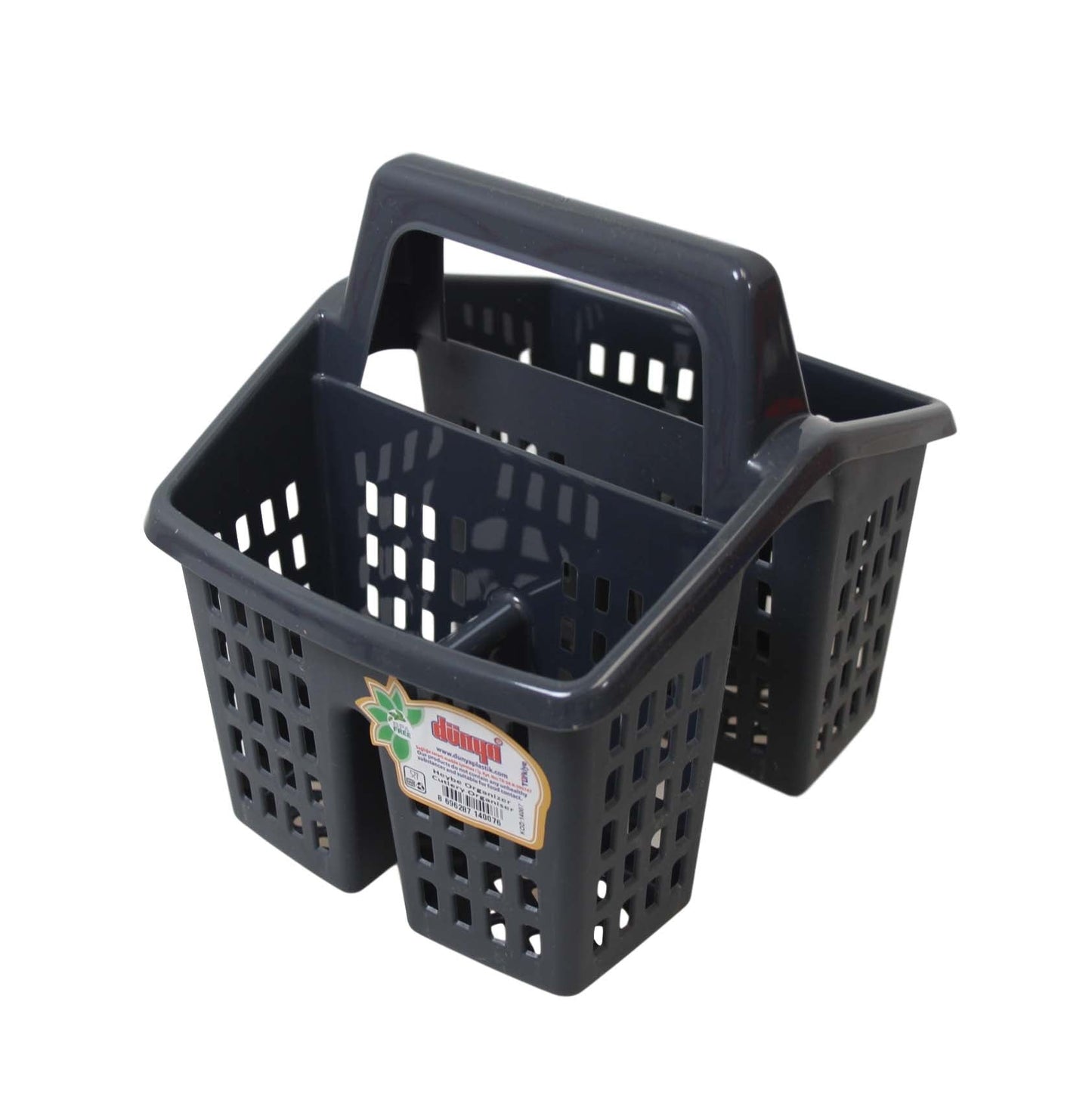 Plastic Sink Cutlery Holder 4 Sections 10 x 16 cm Assorted Colours D14007