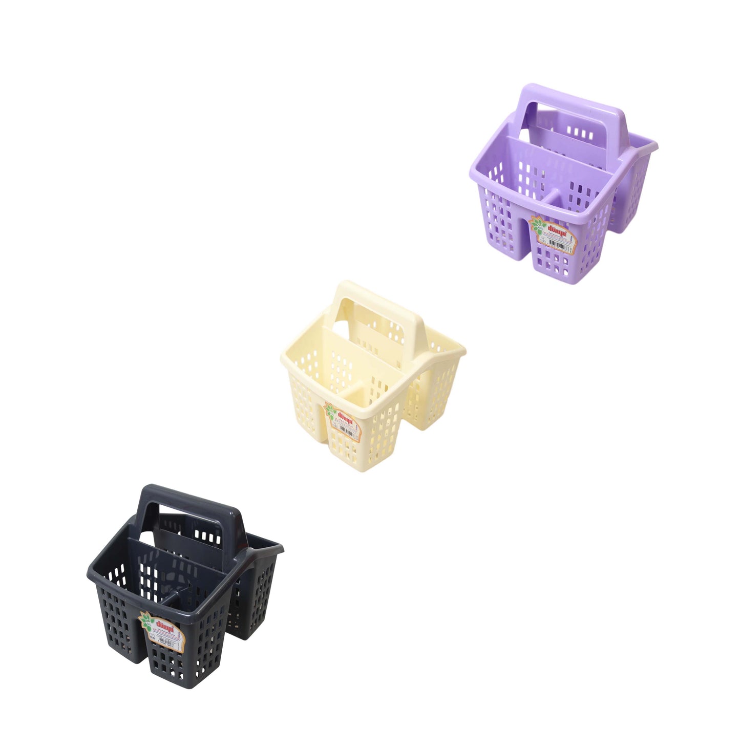 Plastic Sink Cutlery Holder 4 Sections 10 x 16 cm Assorted Colours D14007