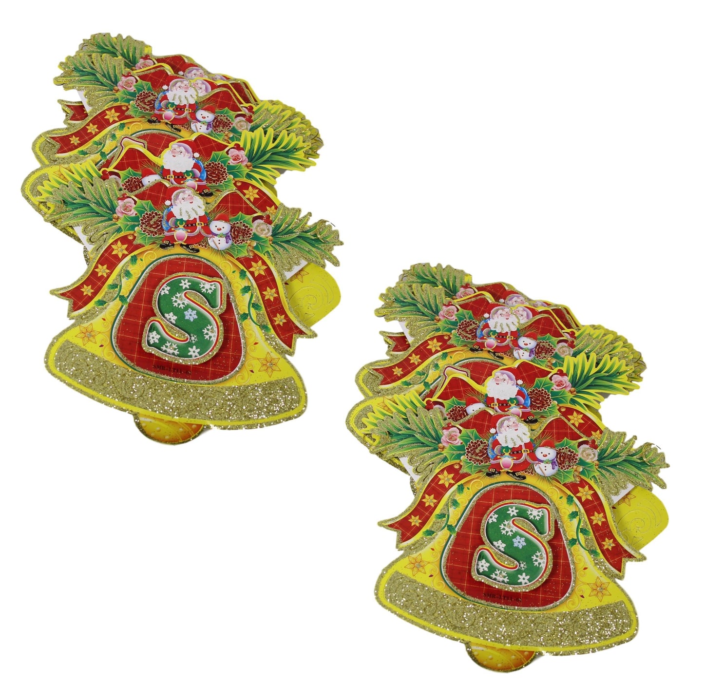 Merry Christmas Paper Bunting Banner with Glitter 2.6M Assorted Colours and Designs 1485