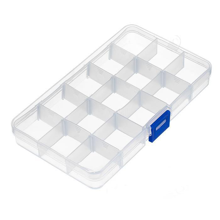 15 Compartment Organiser Plastic Box Medicine Arts & Craft 0454 A