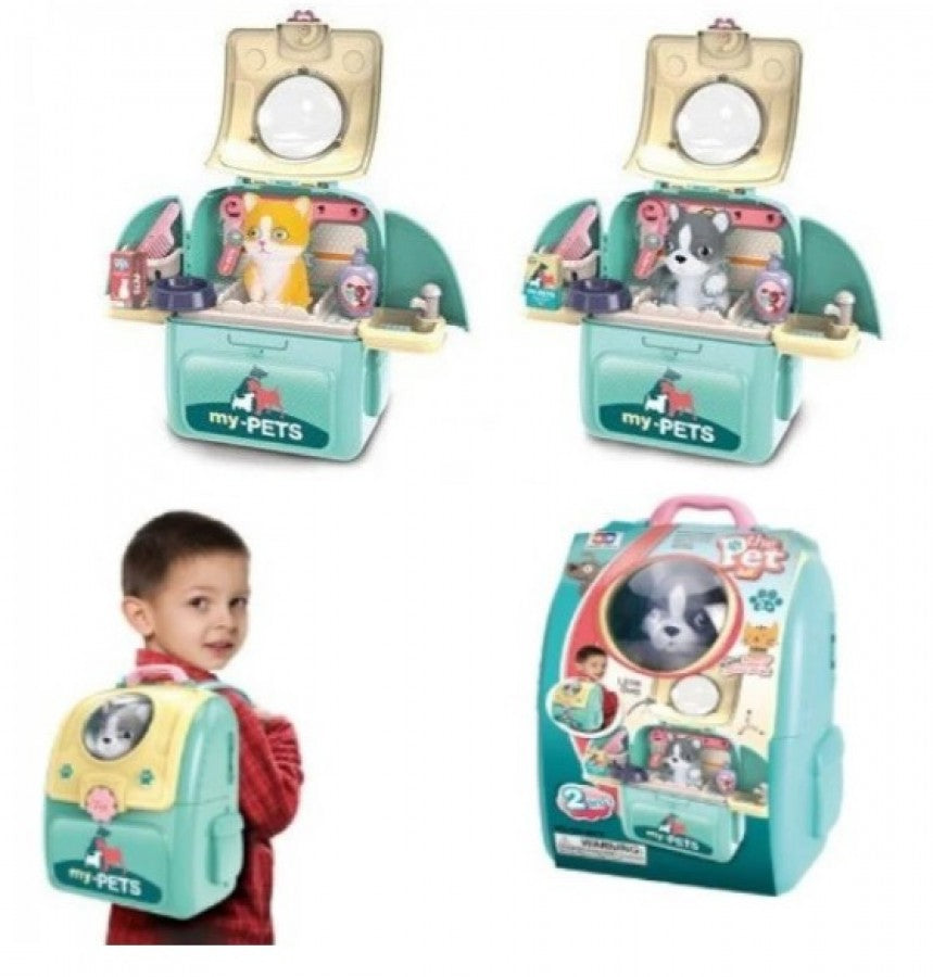 My Pets Blue Dog And Cat Backpack
