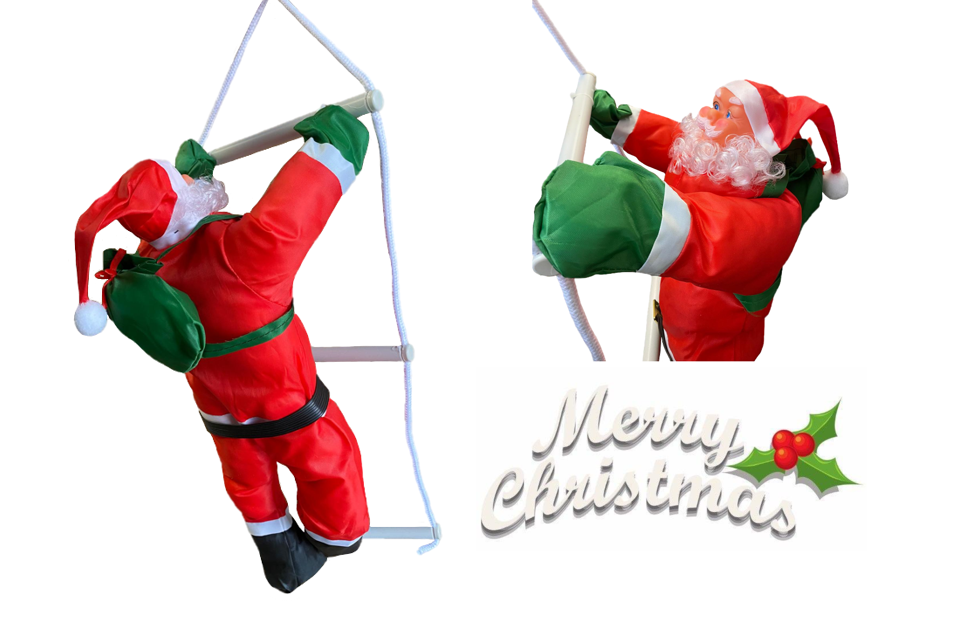 Christmas Decor Climbing Santa Claus with Rope Ladder 120cm 5298
