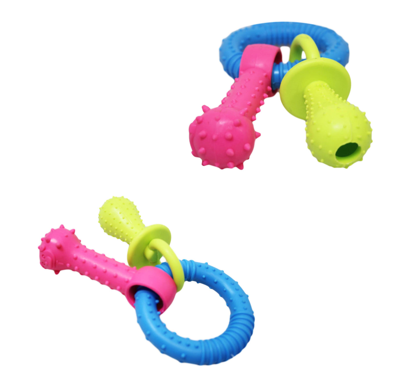 Pet Dog Chewing Toy Dummy Ring with Bone Assorted Colours 1817