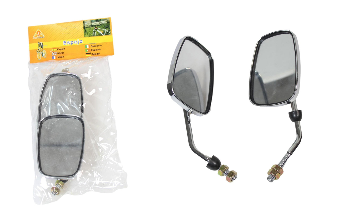 Adjustable Bicycle Mirrors 2 Pieces Rotatable Wide Angle Safety 1835