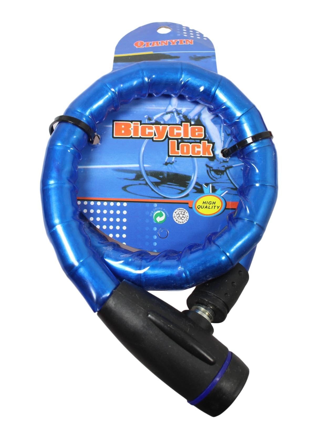 Thick Bicycle Bike Lock with 2 Keys Assorted Colours 1883
