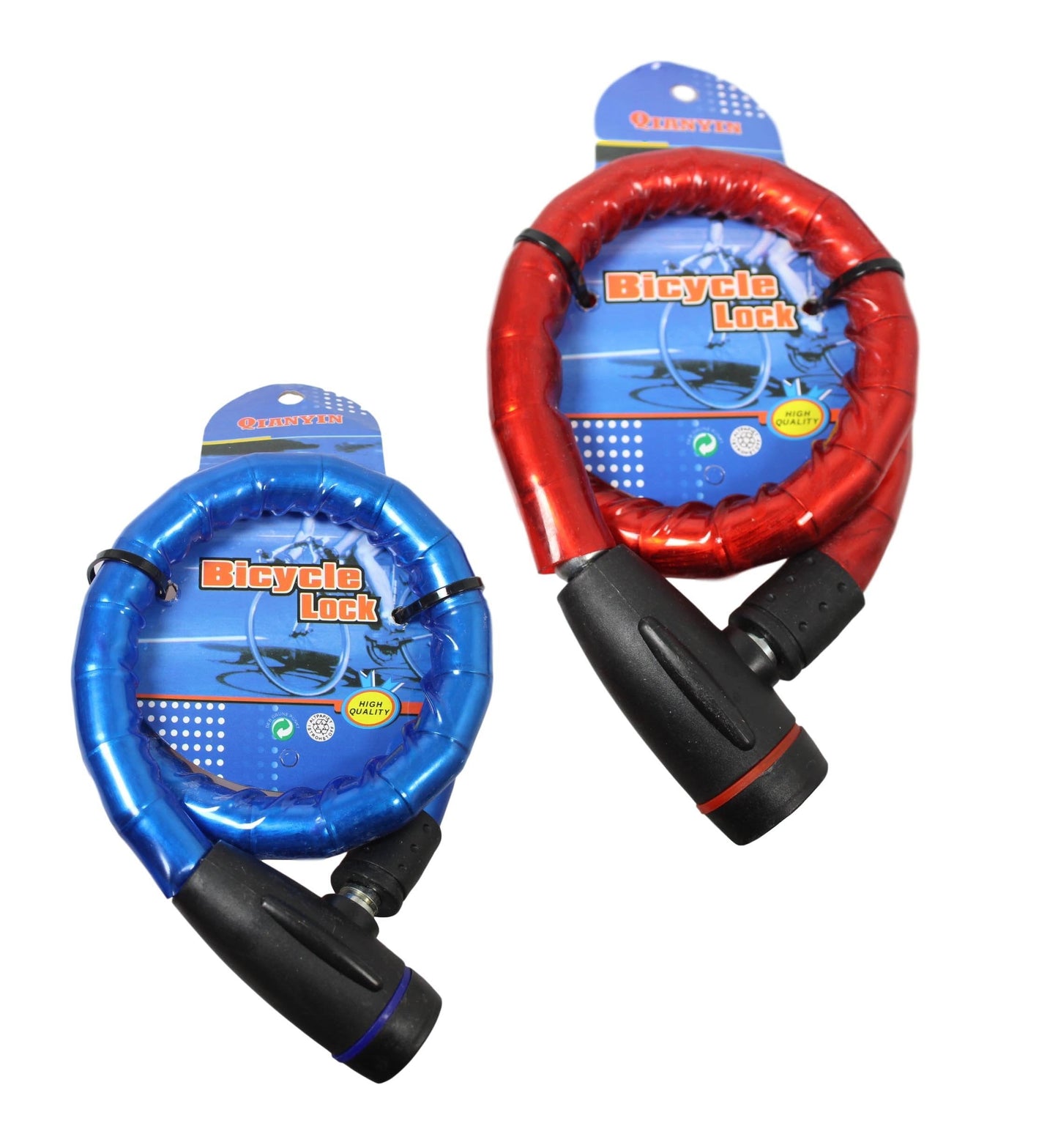 Thick Bicycle Bike Lock with 2 Keys Assorted Colours 1883