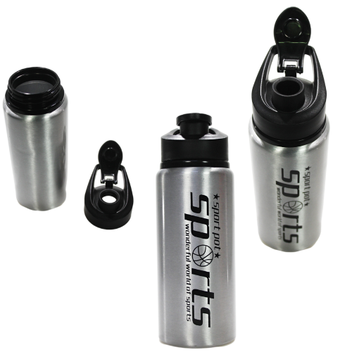 Metal Gym Sports Water Drinking Bottle Assorted Colours 7 x 22 cm 6487 A