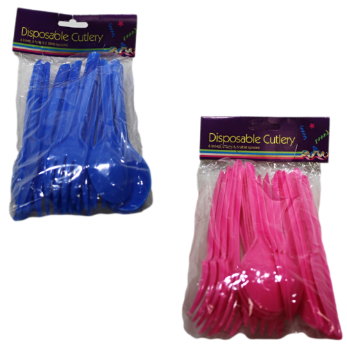 Disposable Plastic Cutlery Set Assorted Colours 90059
