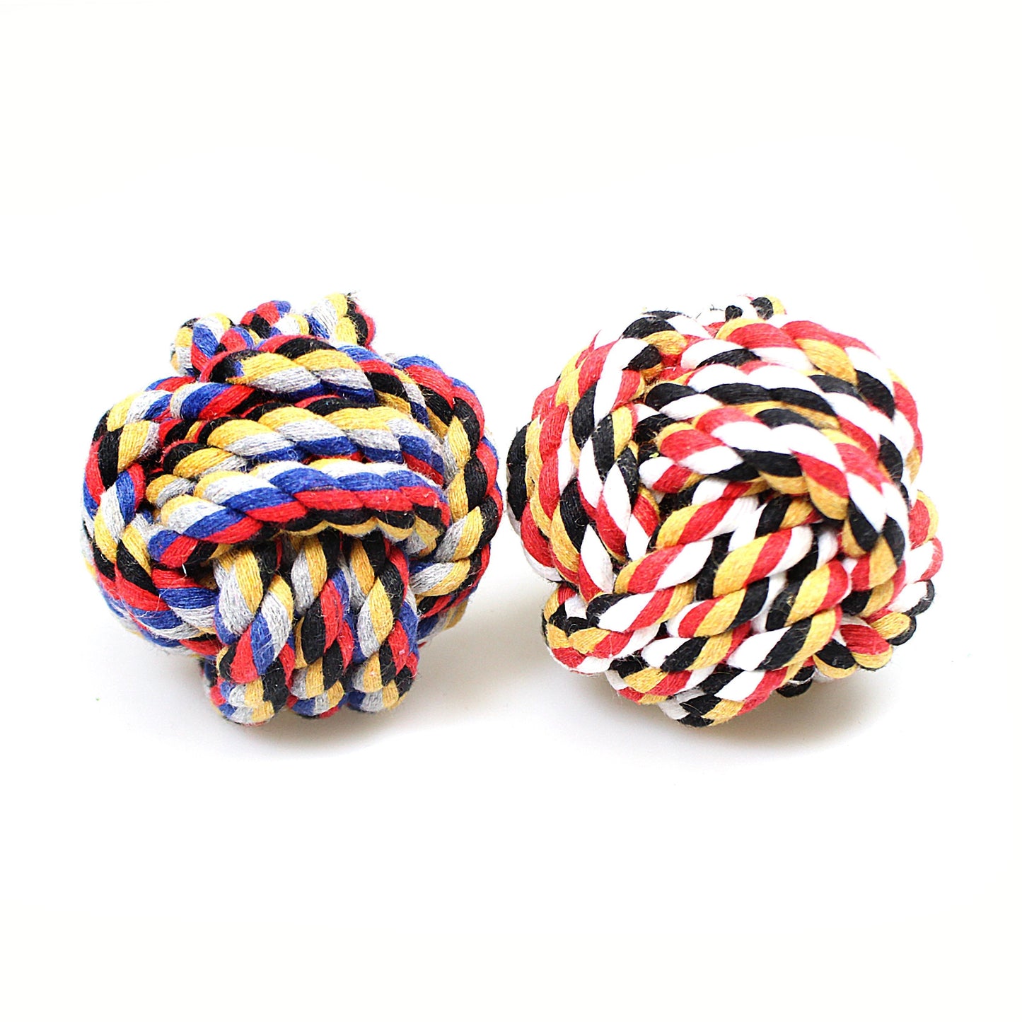 Pet Dog Chewing Teething Knotted Rope Ball 6.5 cm Assorted Colours 0049