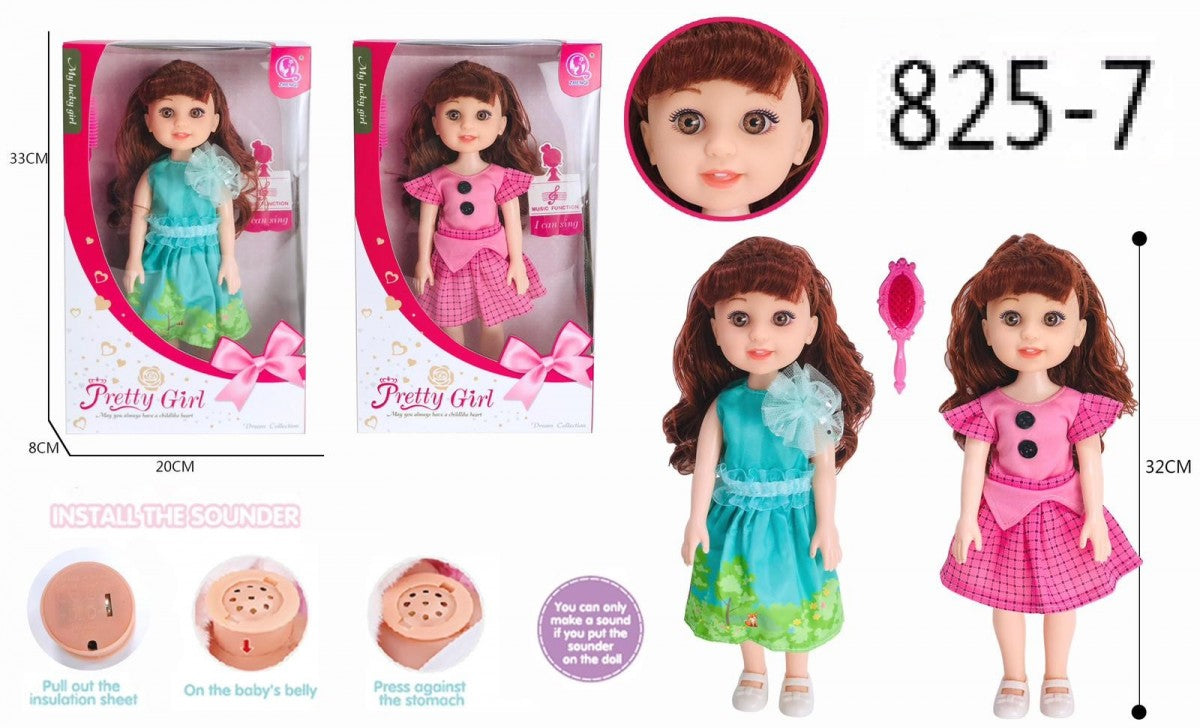 32Cm Singing Girl Sound Doll Assorted Design