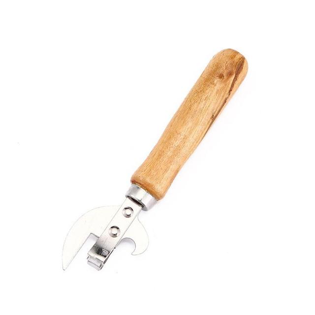 Steel Stab Can Tin Opener Wooden Handle