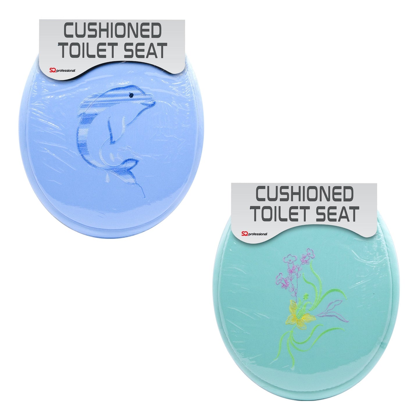 Cushioned Toilet Seat with Embroidery Design Assorted Designs and Colours 2024