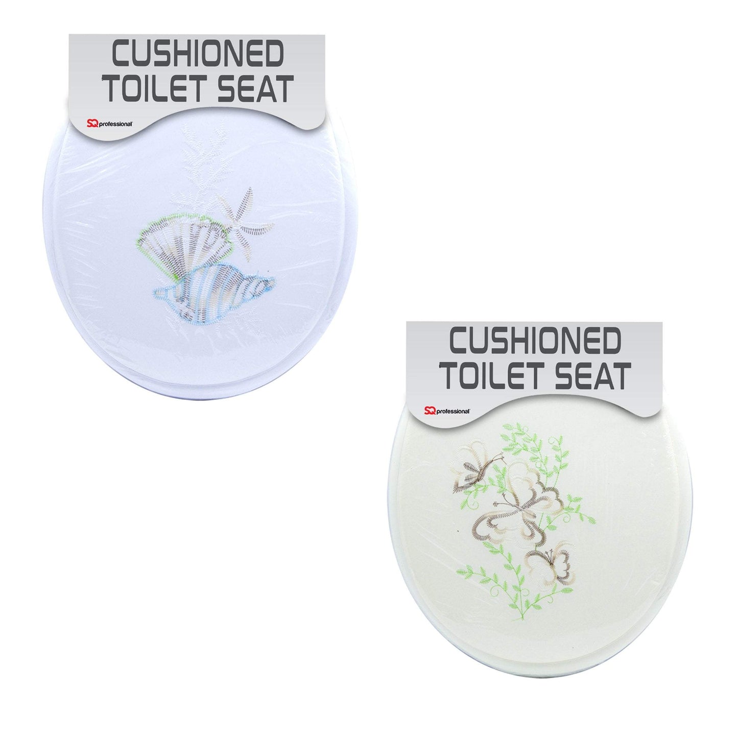 Cushioned Toilet Seat with Embroidery Design Assorted Designs and Colours 2024