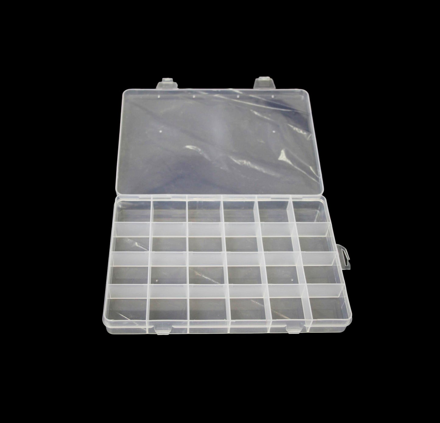 24 Plastic Compartment Box Small Organiser Storage Craft Box 19cm x 13cm 2035