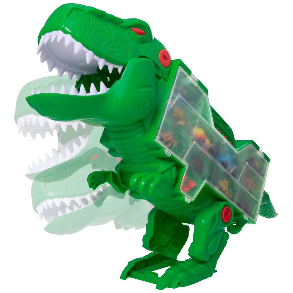 T-Rex Transporter Carry Case with Cars Teamsterz Beast Machines Playset