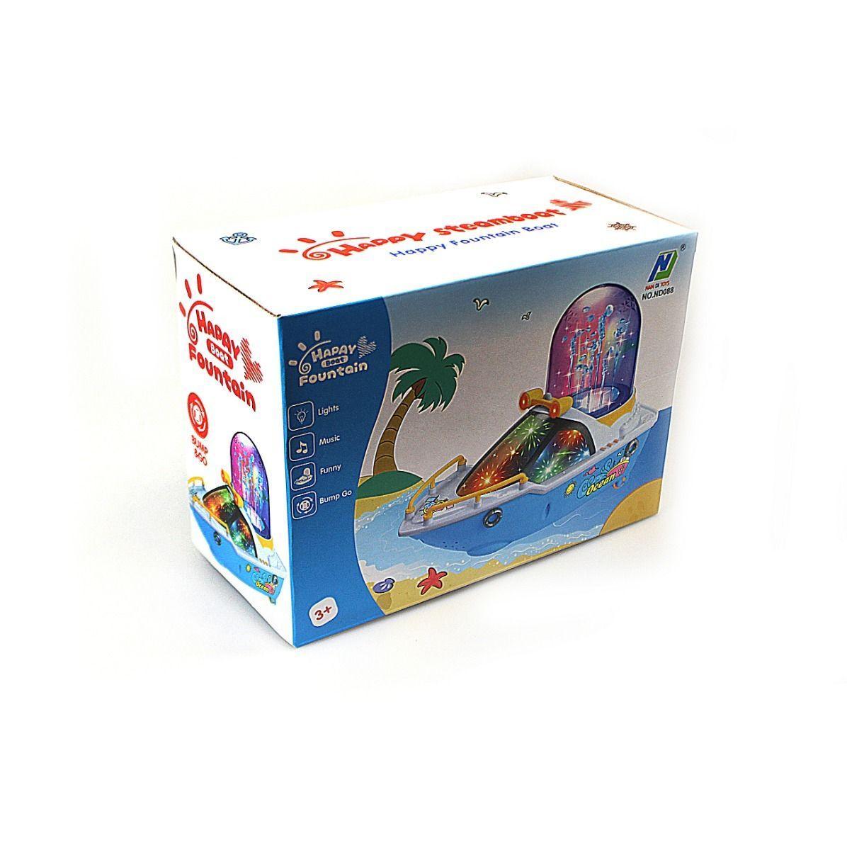 Interactive Musical Light & Sound Musical Fountain Boat Bump n Go LED Light 4126
