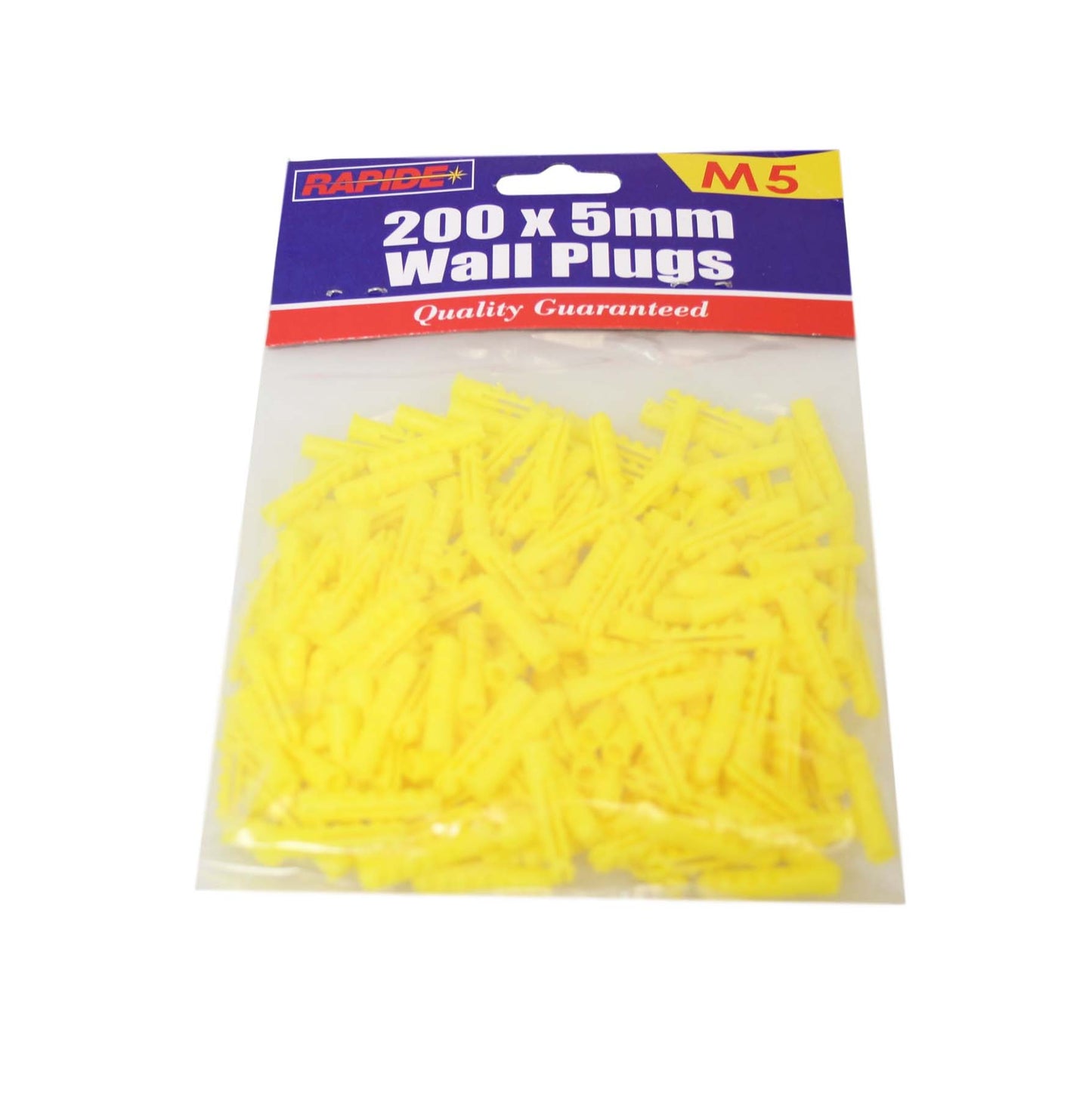 Yellow Wall Plugs Builders DIY Nail Wall Plugs 200 x 5mm Pack 2481