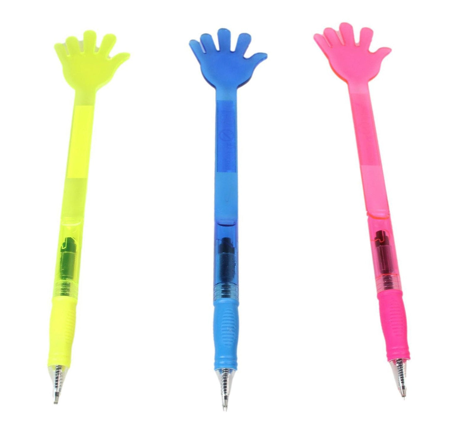 Plastic Huge Hand Shaped Pen 28 x 6 cm Assorted Colours 8009